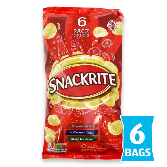 Snackrite Multipack Classic Variety Potato Crisps 6x25g